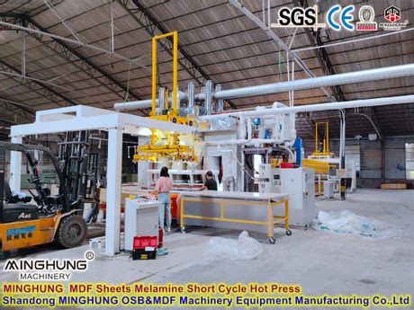 Mdf Chipboard Line Manufacturer Hot Press Machine Short Cycle Press With Laminated Melamine