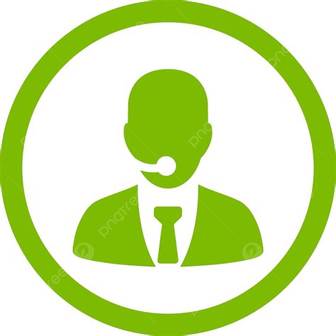 Vector Icon Of A Rounded Green Flat Call Center Agent In Ecofriendly