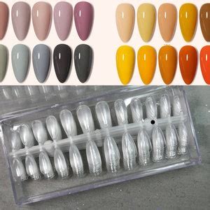 Pcs Soft Gel Tips Full Cover Coffin Stiletto Press On False Fake