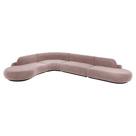 Naked Curved Sectional Sofa Piece With Beech Ash And Barcelona Lotus For Sale At StDibs