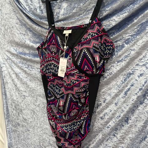 Autograph Womens Size 26 Purple Onepiece Bathers