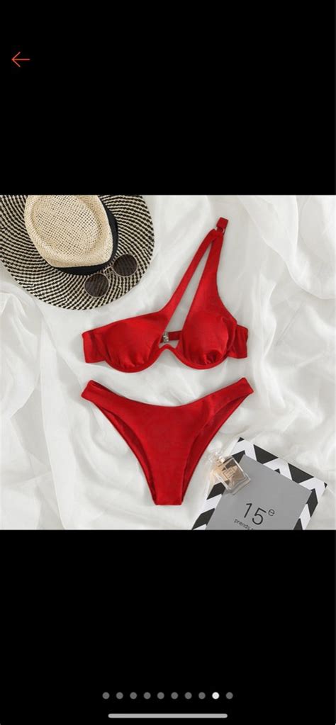 Hot Red Swimsuit Women S Fashion Swimwear Bikinis Swimsuits On Carousell