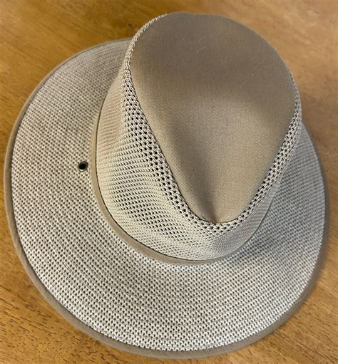 Vtg Henschel USA Khaki Aussie Breezer Mesh HAT Sz Sm Gem