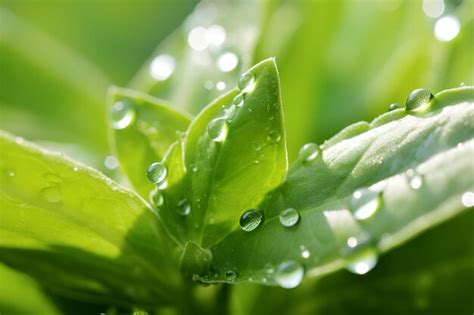 Premium Ai Image Stevia Plant Leaves With Dewdrops In The Morning On