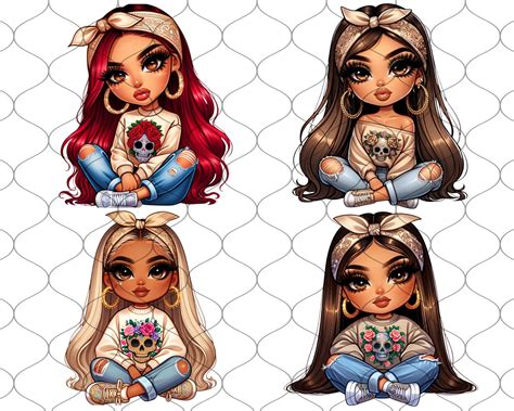 Chibi Cute Chicana Girl Png Chicana Clipart Chibi Dolls Png Chibi Girl Png Latina Woman