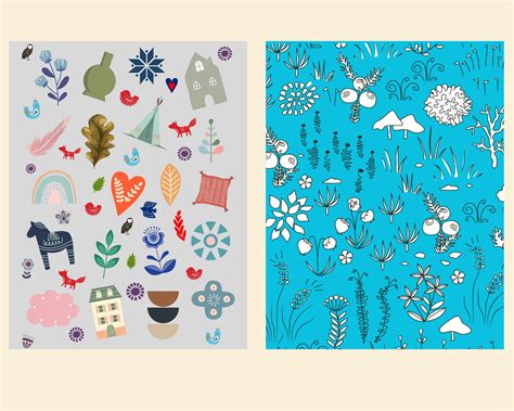 Nordic Digital Paper Scandinavian Theme Scrapbook Paper Nordic