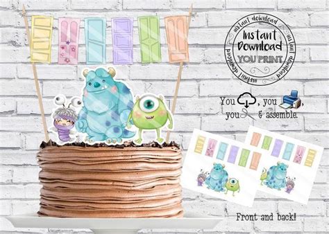 Printable Monsters Cake Topper Monsters Baby Cake Topper Monsters