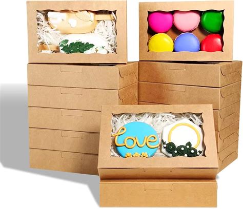 Amazon RomanticBaking Paquete De 100 Cajas De Galletas Marrones De