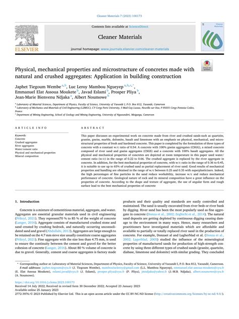 PDF Physical Mechanical Properties And Microstructure Of Concretes