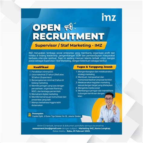 Open Recruitment Supervisor Staf Marketing Imz