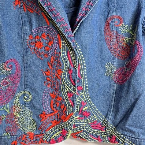 Vintage S Coldwater Creek Denim Jacket Women S Sz Ps Blue