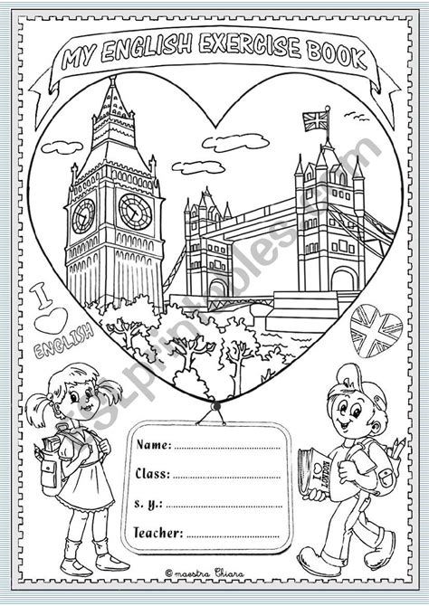 Cover English exercise book - ESL worksheet by chiaretta