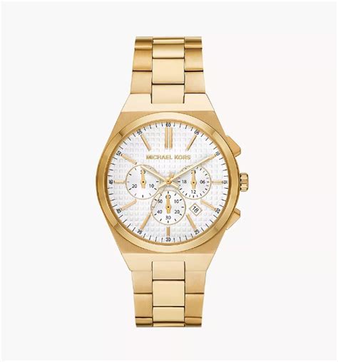 Michael Kors Lennox Chronograph Gold Tone Stainless Steel Watch 41mm