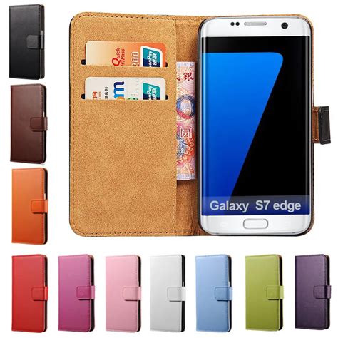 100 Uds lote funda de teléfono tipo billetera para Sam Galaxy S7 Edge