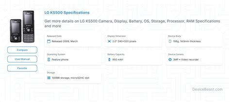 LG KS500 Specifications | DeviceBeast.com