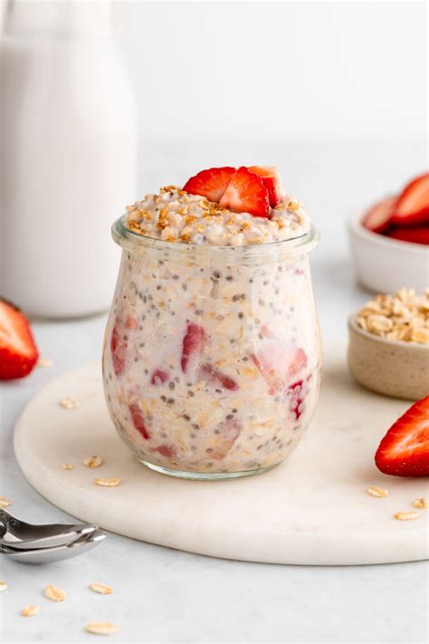 Strawberries And Cream Overnight Oats Purely Kaylie