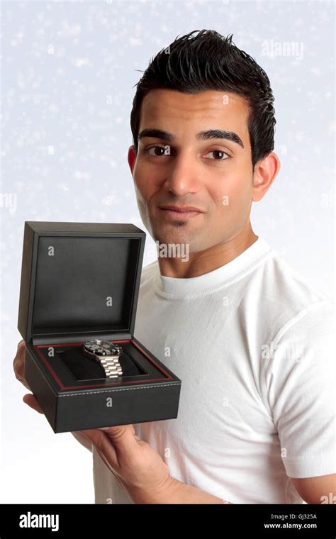 Man Holding Box Product Stock Photo Alamy