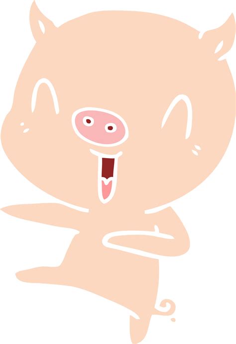 flat color style cartoon pig dancing 12145723 Vector Art at Vecteezy