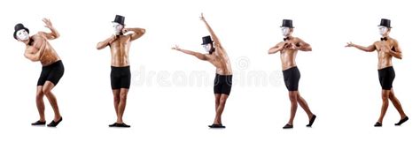 The Naked Muscular Mime Isolated On White Stock Photo Image Of Artist Isolated