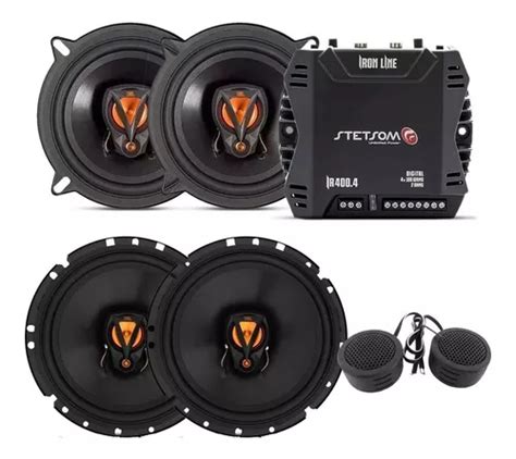 Kit 4 Falantes Jbl 5 E 6 Pol Módulo 400w Mini Tweeter