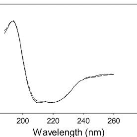 Secondary structure analysis by circular dichroism. Spectra of the ...