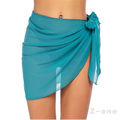 Women Short Sarongs Swimsuit Coverups Beach Bikini Wrap Sheer Short