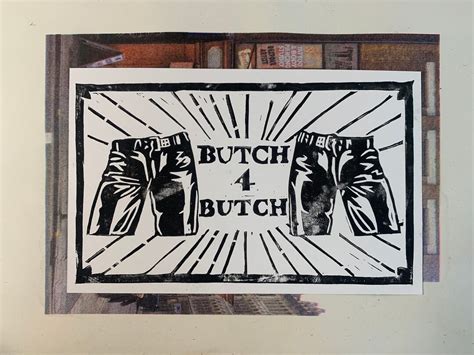 Butch For Butch Medium Lino Print Queer Art Print Lesbian Art Handmade WLW Art Etsy