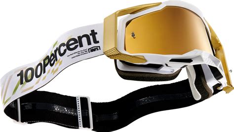 100% Racecraft 2 - White/Mirror Gold • Se priser