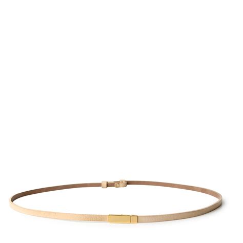 Cinto Em Couro Nude Baunilha Detalhe Ouro CF136 9 Bege