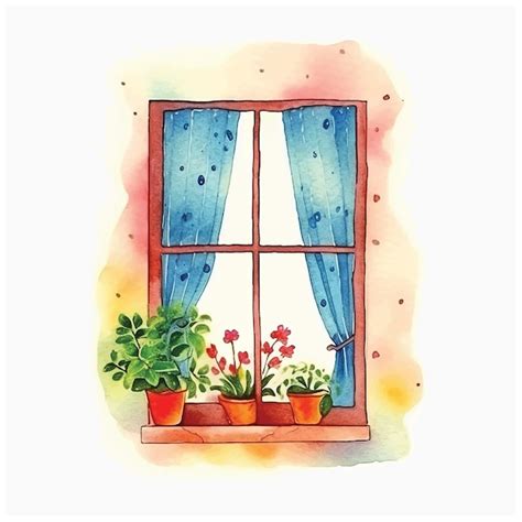 Premium Vector | Window watercolor paint vector ilustration