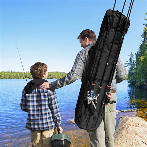 Bingtaohu Fishing Rod Carrier Fishing Reel Organizer Pole Storage Bag