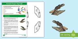 FREE! - Komodo Dragon Craft Cut-Out Activity | Resources | Twinkl