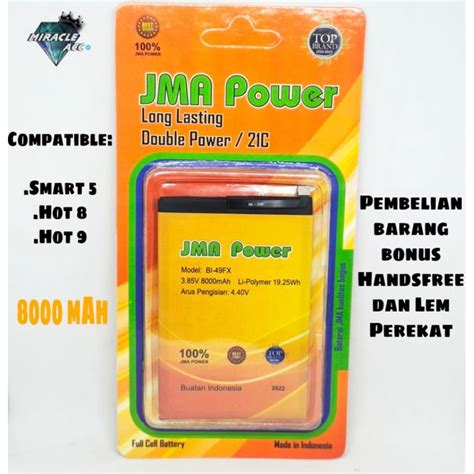 Jual Baterai Jma Power Double Power Original Infinix Bl Fx Smart Hot Hot Bonus Handsfree
