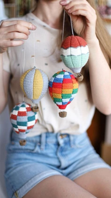 Crochet Hot Air Balloon Free Pattern DIY Decorations Kiwy Crochet Loom Crochet Crochet