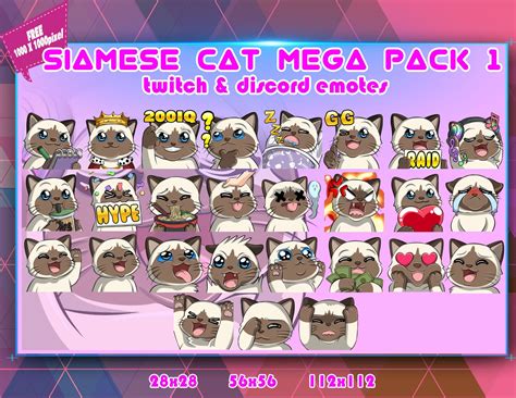 Mega Pack Siamese Cat Twitch Emotes Pack Discord Emotes Pack Emotes