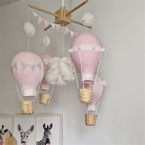 Hot Air Balloon Mobile Perfect Baby Shower Gift Travel Theme Nursery Baby Pink Mobile Etsy