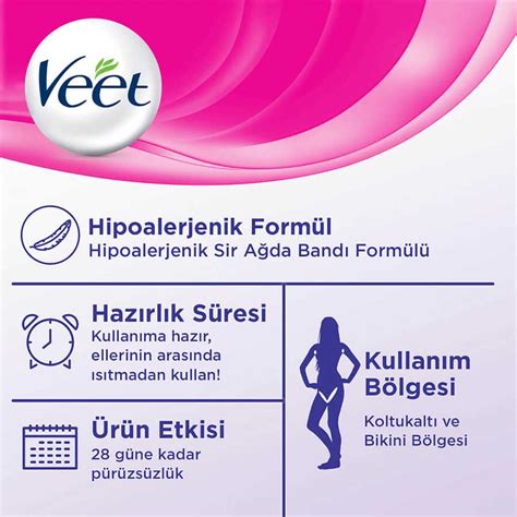 Veet Pure Koltuk Altı Bikini Bölgesi Sir Ağda Bantları lı Kağan Parfümeri