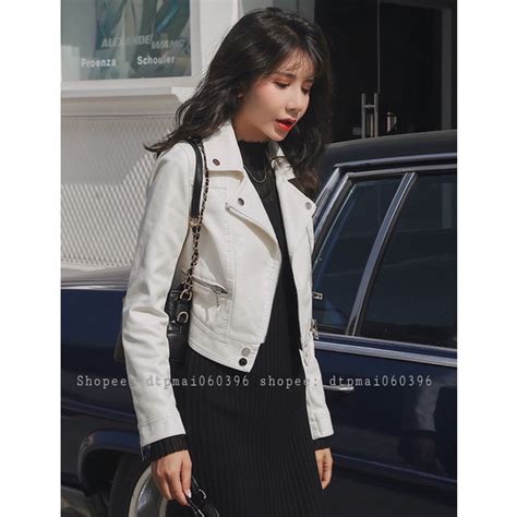 Mua Bán sỉ Áo da khoá ngang màu đen trắng hồng nude hàng Quảng Châu giá rẻ nhất TecKi Vn
