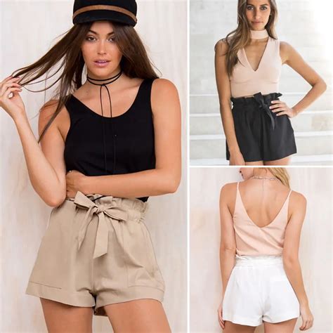 Sexy Women Hot Pants Summer Casual Shorts Beach High Waist Knee Length Solid Short Pants In