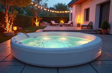 Autonomous Jacuzzi With Hot Water Evening Illumination Spa Pool For Relaxation Luxury