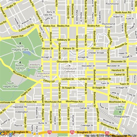 Christchurch Map New Zealand