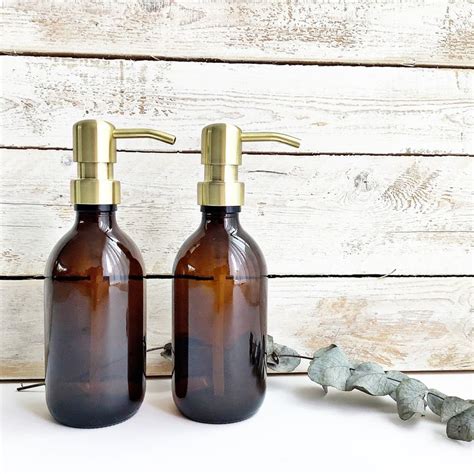 Reusable Ml Refillable Amber Glass Bottles Bathroom Eco Etsy Uk