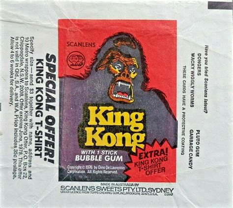 King Kong Bubble Gum Cards