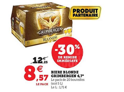 Promo Bière Blonde Grimbergen 6 7 chez Hyper U iCatalogue fr