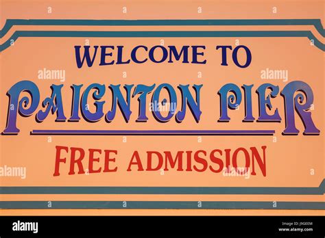 England Devon Paignton Paignton Pier Sign Stock Photo Alamy