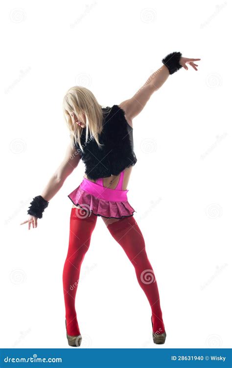 Travesti Sexy Dans La Pose Blanche De Perruque Photo Stock Image Du Blonde Talons