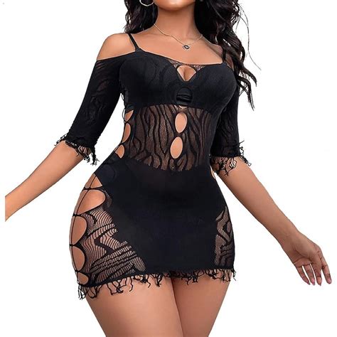 Sexy Lingerie For Women Naughty Fishnet Lingerie Set Bodysuit Outfits Teddy Erotic Sheer Mesh