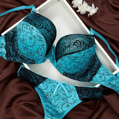 Womens Sexy Foral Lace Push Up Bra Sets Extreme Padded Lingerie Panties Set Abcd Solu Es E