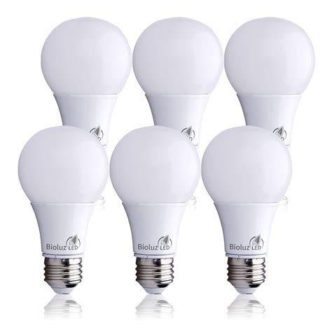 Bioluz LED 60 Watt LED Light Bulbs 2700K Warm White 9 Watts = 60W Non-Dimmable A19 LED Light ...