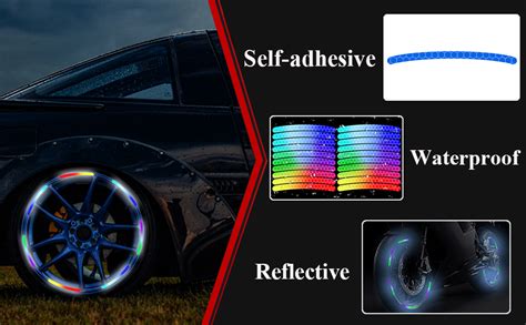 Dreothy 20pcs Car Wheel Hub Strong Reflective Stickers For